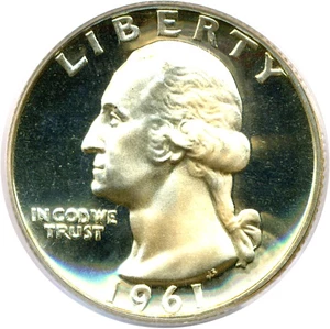 image for: 1961 25c PCGS Proof 69 Cameo OGH