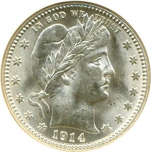 image for: 1914 25c NGC/CAC MS64