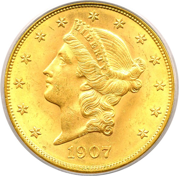 image for: 1907-D $20  PCGS MS64