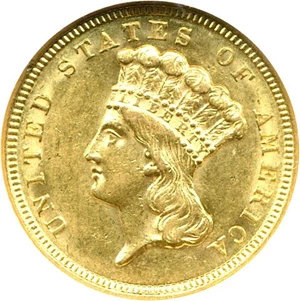 image for: 1854 $3 NGC AU58