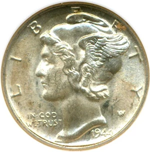 image for: 1944 10c NGC MS65 FB
