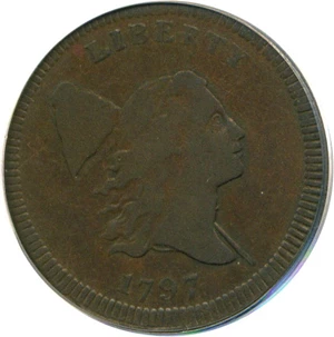 image for: 1797 1/2c Plain Edge PCGS/CAC VF25