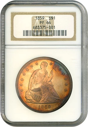 image for: 1859 S$1 NGC Proof 64 *Color*