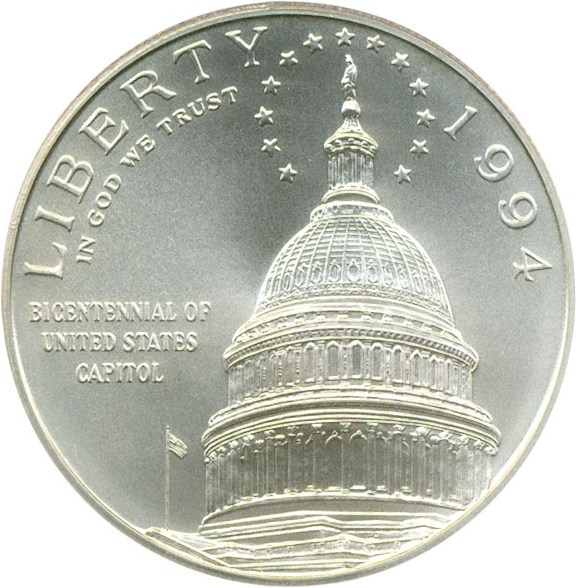 image for: 1994-D $1 Capitol PCGS MS70