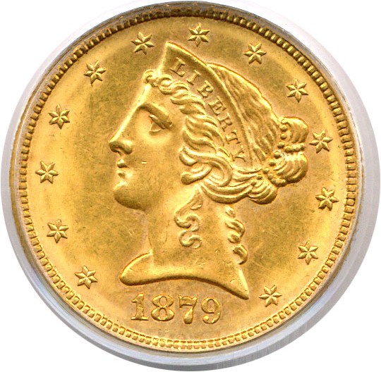 image for: 1879-S $5  PCGS MS62