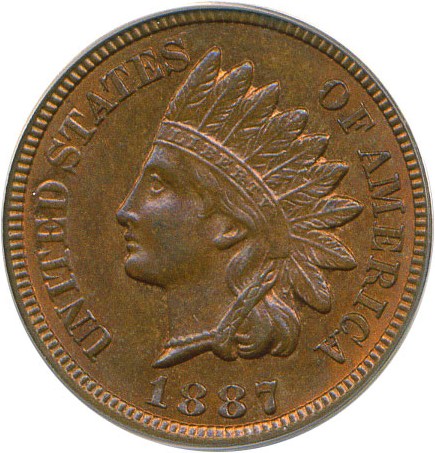 image for: 1887 1c  PCGS MS64 RB