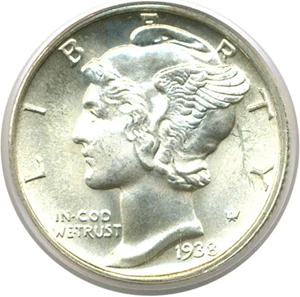 image for: 1938-D 10c PCGS MS66 FB OGH