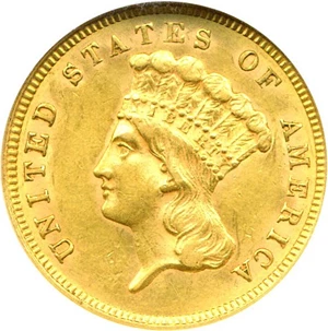 image for: 1859 $3 NGC/CAC AU58