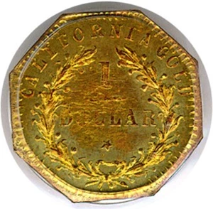 image for: Cal Gold: 1876/5 $1 PCGS MS62 (BG-1129)