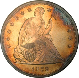 image for: 1859 S$1 NGC Proof 64 *Color*