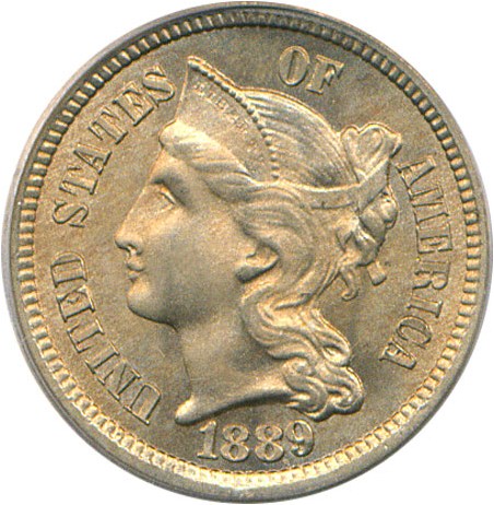 image for: 1889 3cN  PCGS/CAC MS66