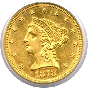 image for: 1878-S $2 1/2 PCGS AU58
