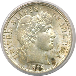 image for: 1914 10c PCGS MS65