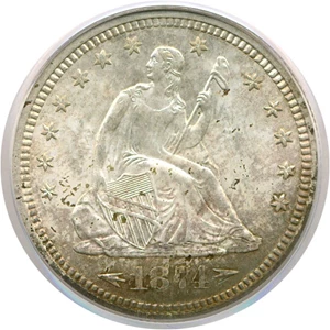 image for: 1874-S 25c Arrows PCGS MS65