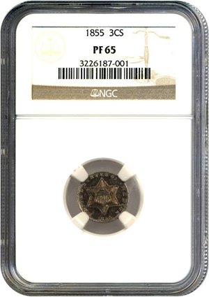 image for: 1855 3cS NGC Proof 65