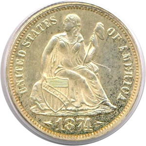 image for: 1874 10c Arrows PCGS Proof 64