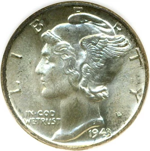 image for: 1943 10c NGC MS66 FB