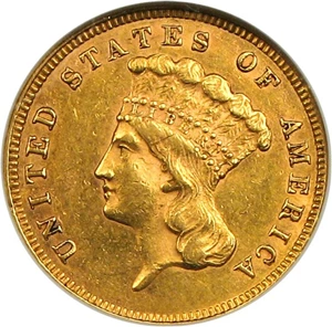 image for: 1860 $3 NGC AU58