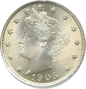image for: 1905 5c PCGS MS65