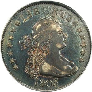 image for: 1805 25c PCGS AU50 * Color *