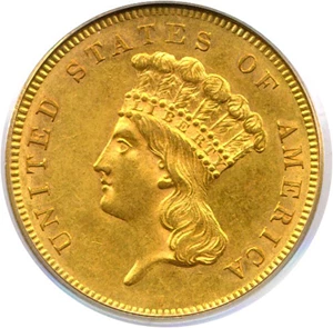 image for: 1859 $3 PCGS AU53