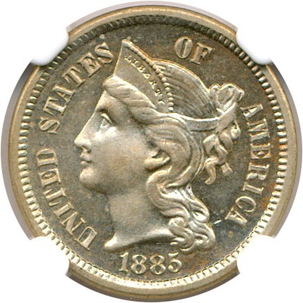 image for: 1885 3cN  NGC Proof 65