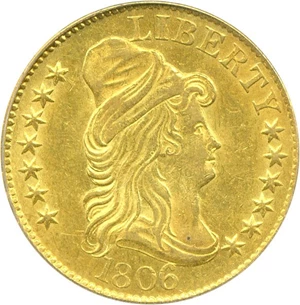 image for: 1806 $5 PCGS MS61