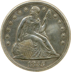 image for: 1855 $1 NGC AU55