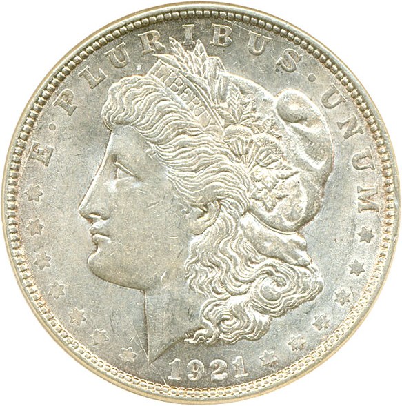 image for: Hot 50 VAM: 1921-D $1 Morgan DGS AU53 (VAM 1B1, Capped R)