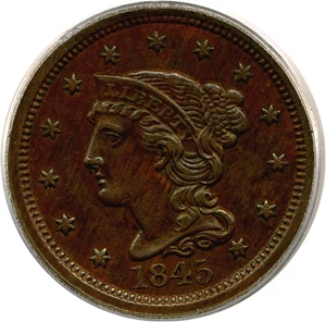 image for: 1845 1c PCGS AU53