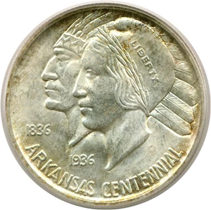 image for: 1936-D 50c Arkansas PCGS MS65