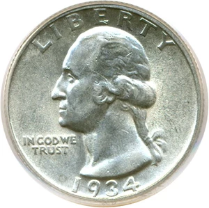 image for: 1934 25c Heavy Motto PCGS AU58