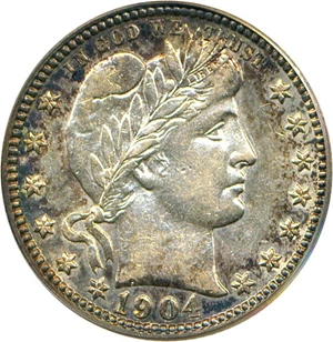 image for: 1904-O 25c PCGS AU55