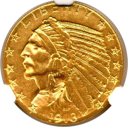 image for: 1913-S $5  NGC AU55