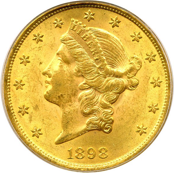 image for: 1898 $20  PCGS MS62