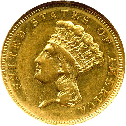 image for: 1863 $3  NGC AU55