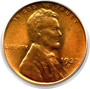 image for: 1937-D 1c PCGS MS66 RD
