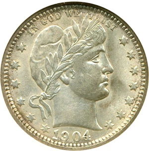 image for: 1904-O 25c DGS AU55 (Lightly Cleaned)