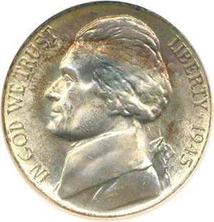image for: 1945-P 5c NGC MS66