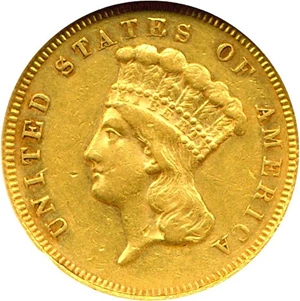 image for: 1866 $3 NGC AU53