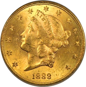 image for: 1888-S $20 PCGS MS62