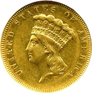 image for: 1866 $3 NGC AU55