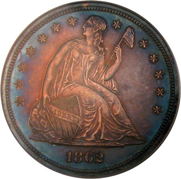 image for: 1862 $1  PCGS/CAC Proof 63 *Color*