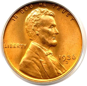 image for: 1936-D 1c PCGS MS66 RD