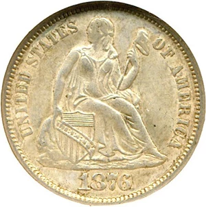 image for: 1876 10c NGC AU58