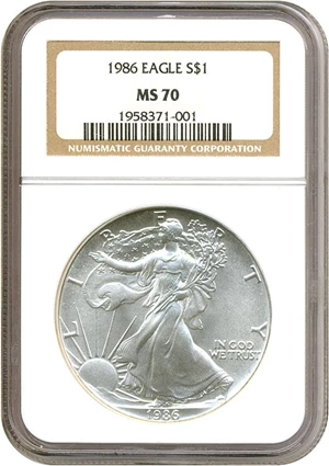 image for: 1986 $1 Silver Eagle NGC MS70