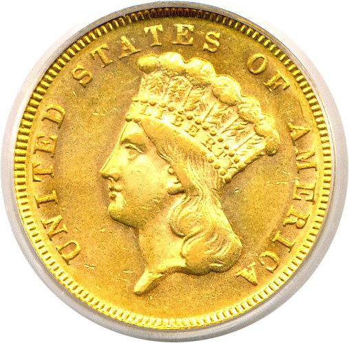 image for: 1871 $3  PCGS AU58