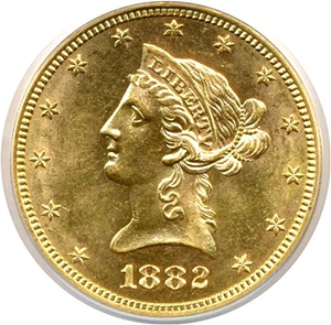 image for: 1882-S $10 PCGS MS62