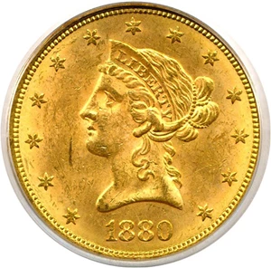 image for: 1880 $10 PCGS MS62