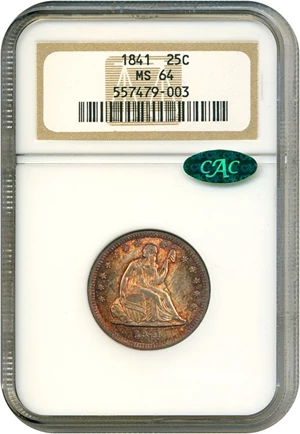 image for: 1841 25c NGC/CAC MS64